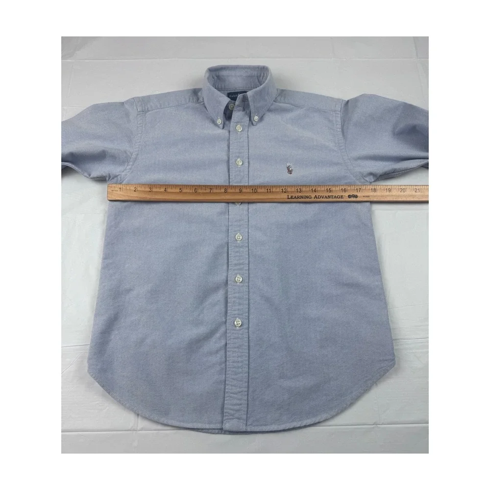 Ralph Lauren Boys Light Blue Oxford Button Down Shirt‎ Size 10 Long Sleeve Pony